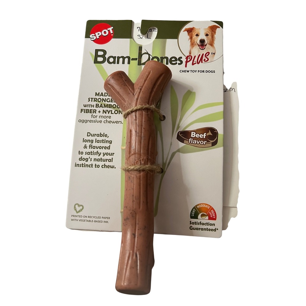 Spot Bam-Bones Plus Beef Flavor 6.25" Branch Dog Chew Toy 36918 NEW